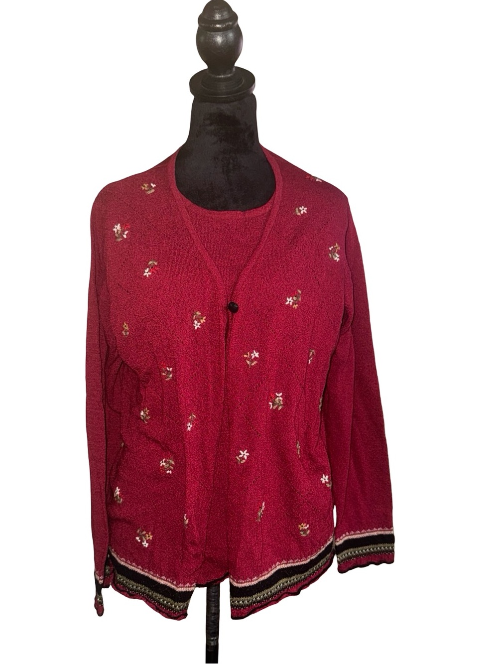 VTG Koret shirt-sweater 2 in 1 in red/ multicolored size 1X